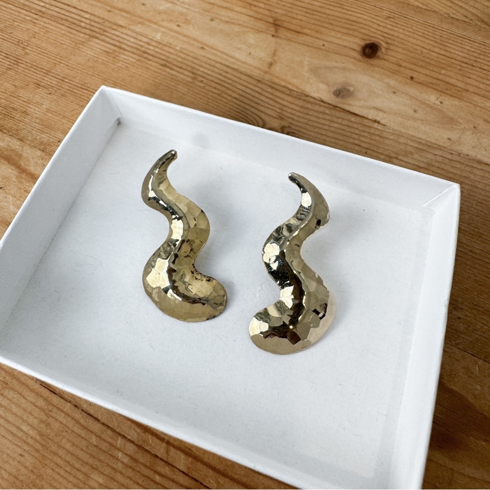 Gold Squiggle Earrings